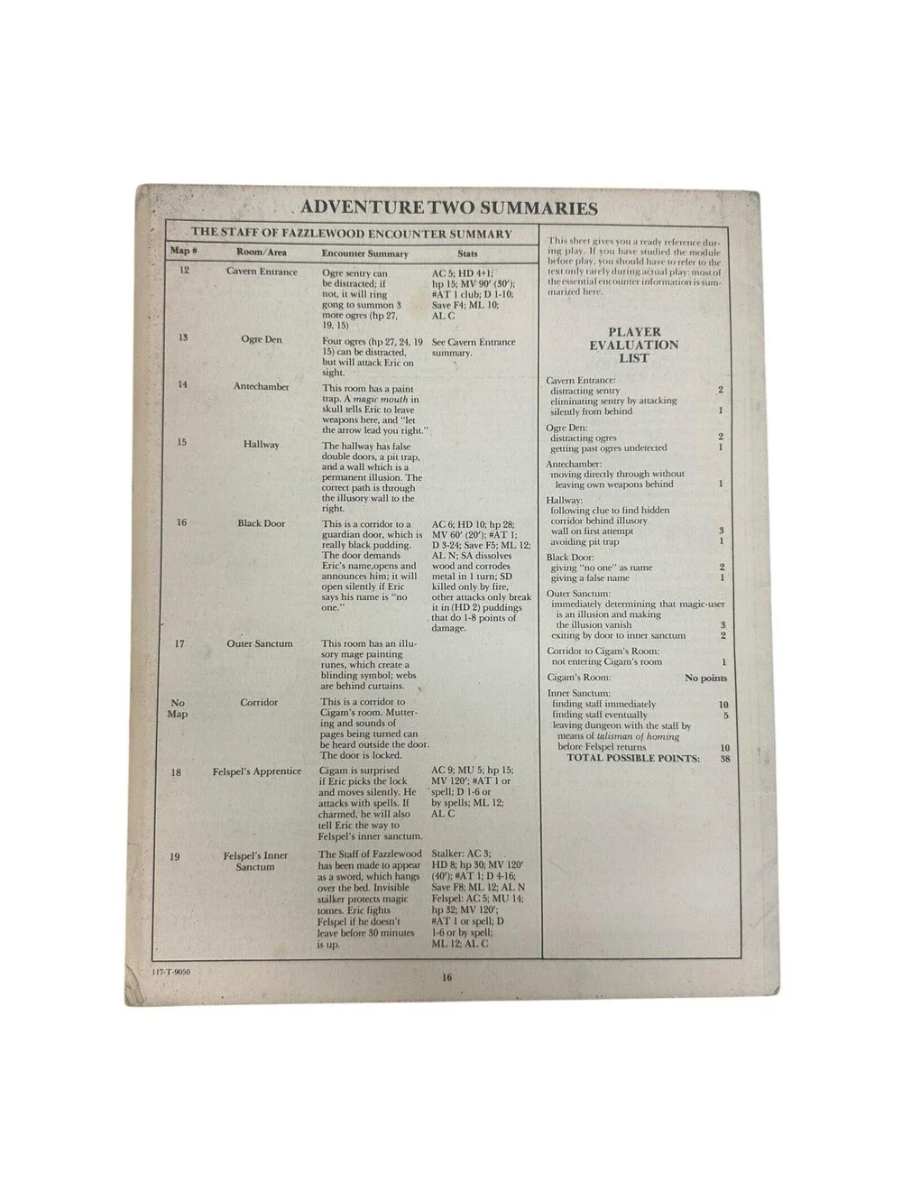 B-121 1983 TSR ADVANCED D&D ADVENTURE MODULE THE GEM AND THE STAFF